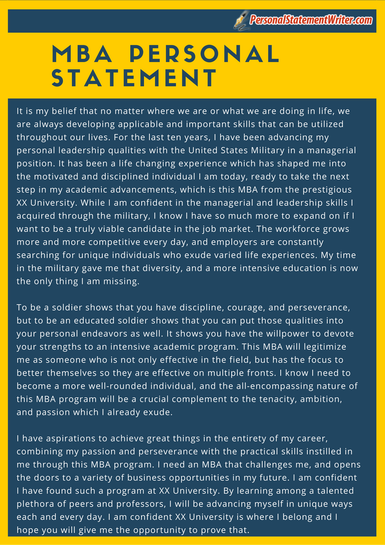 MBA Personal Statement Writer For You