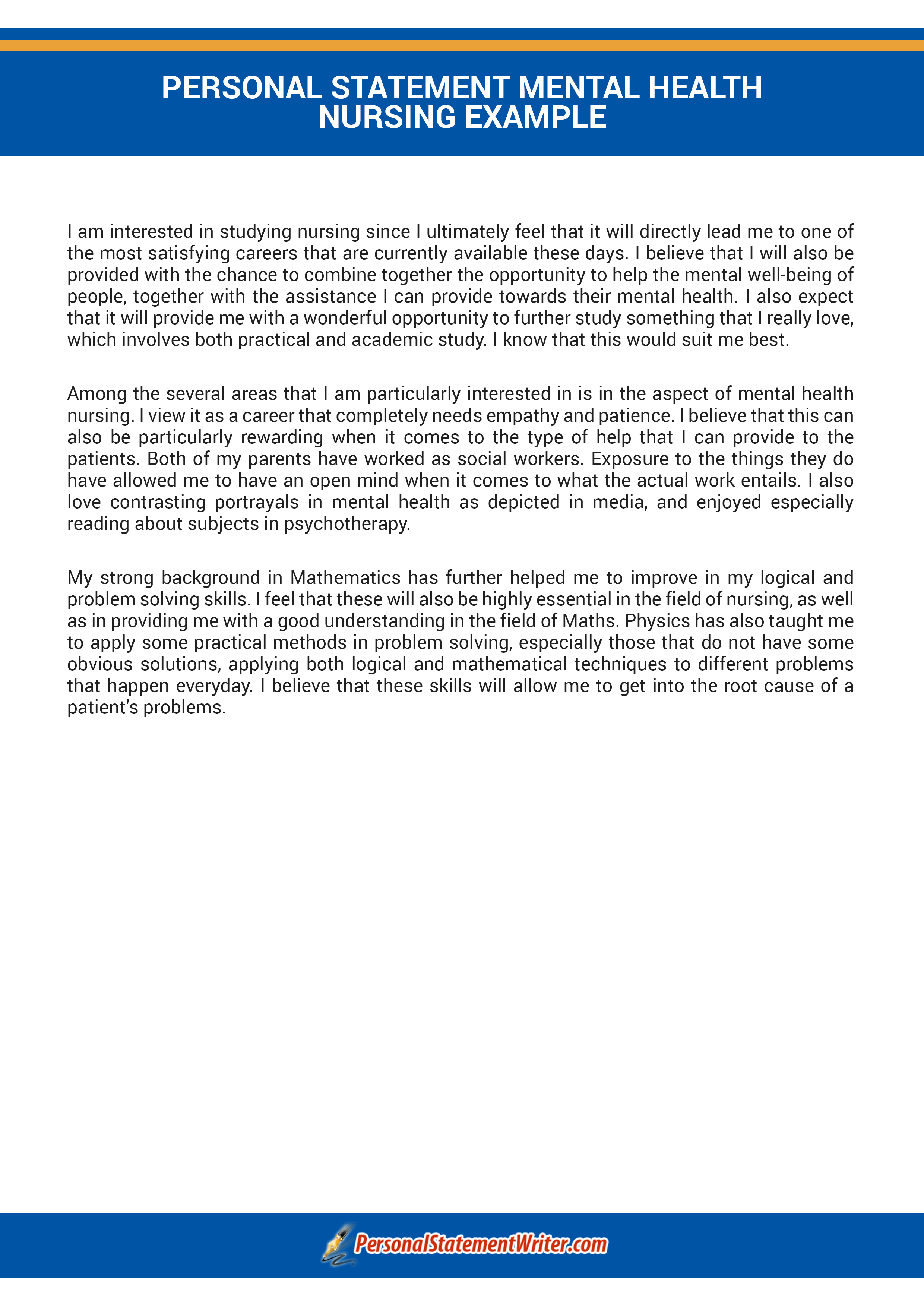 personal statement on msc nursing