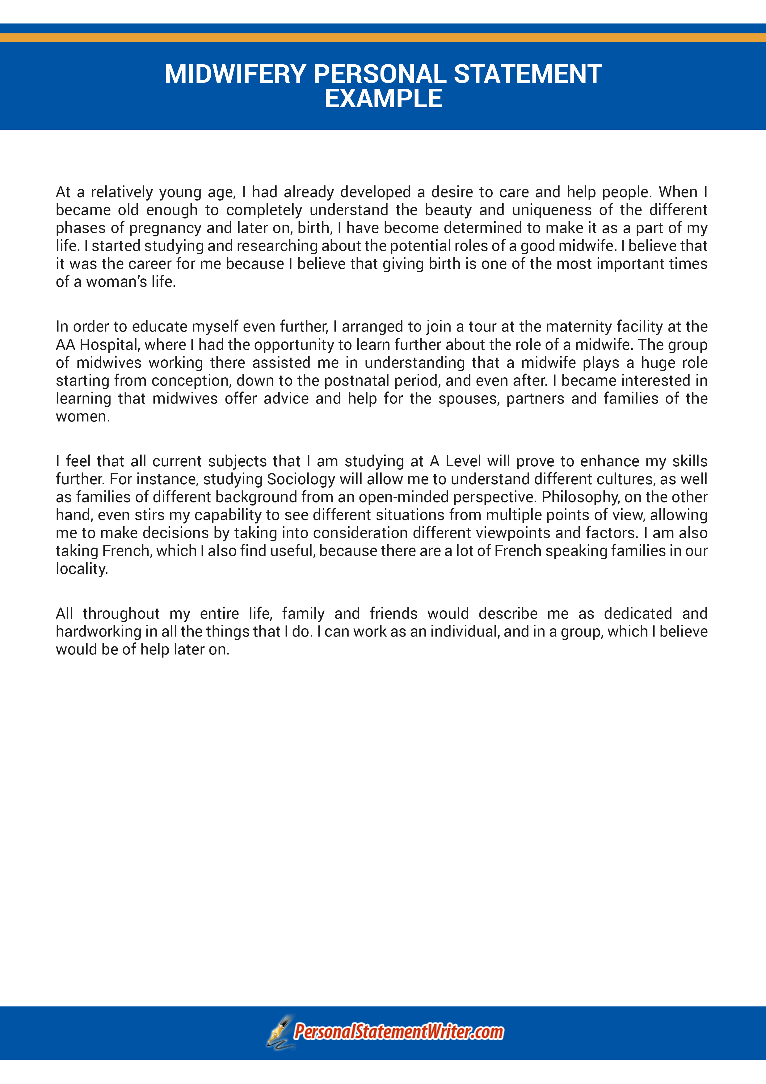 midwifery personal statement for university