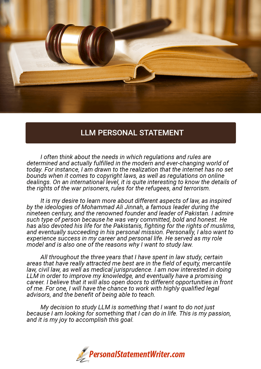 how to write llm personal statement