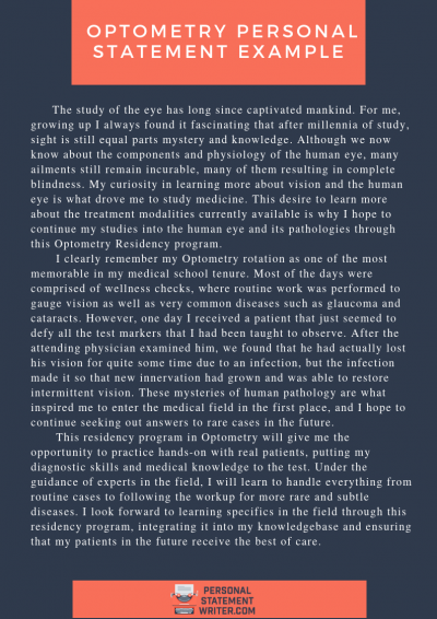 Prime-Quality Optometry Personal Statement | 100% Originality