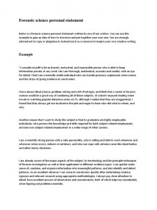 forensic science personal statement example