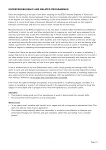 travel and tourism personal statement sample