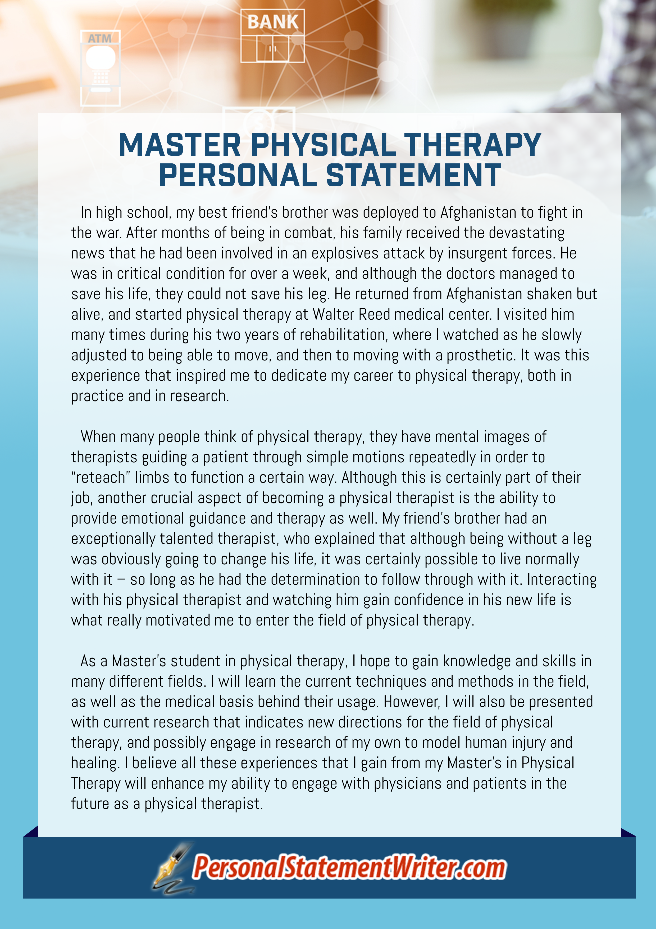 personal statement for physio masters