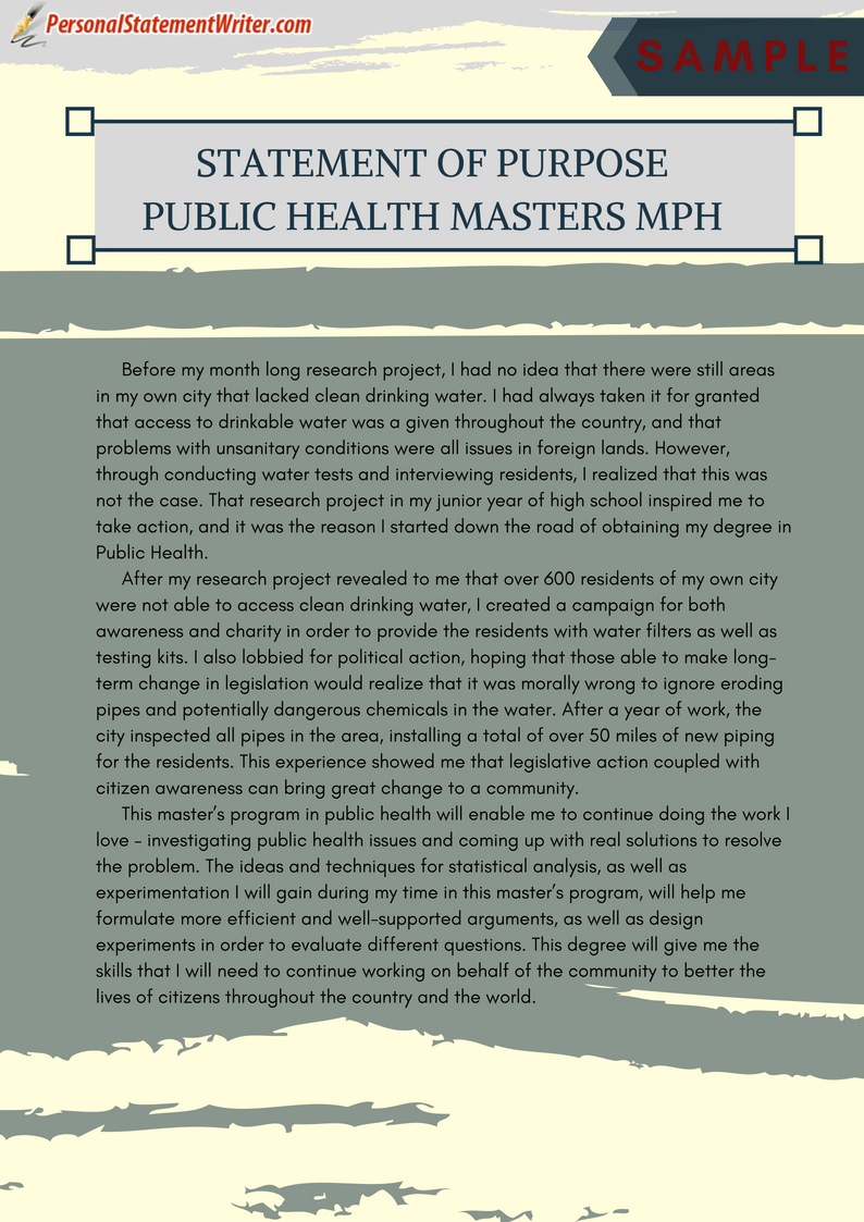 phd public health personal statement