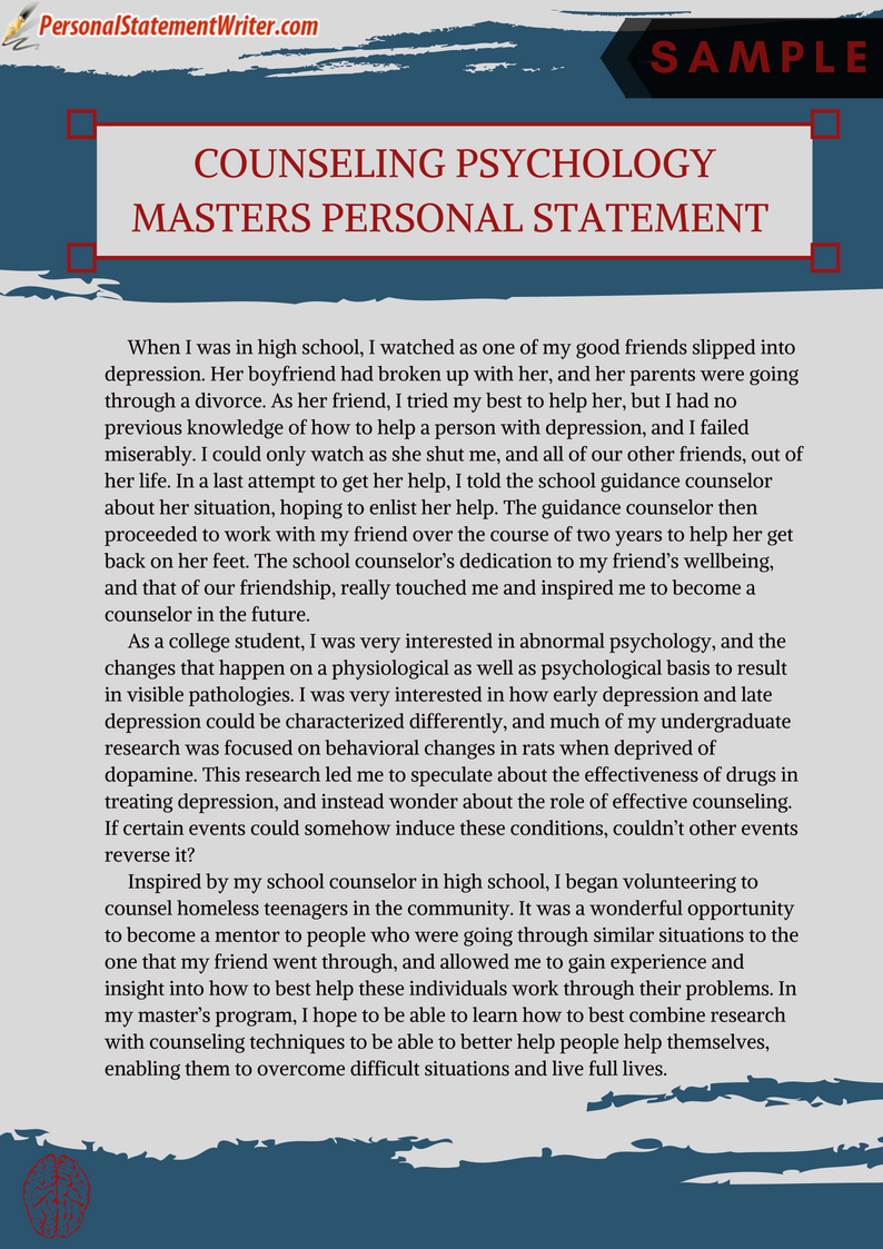 personal statement for msc degree